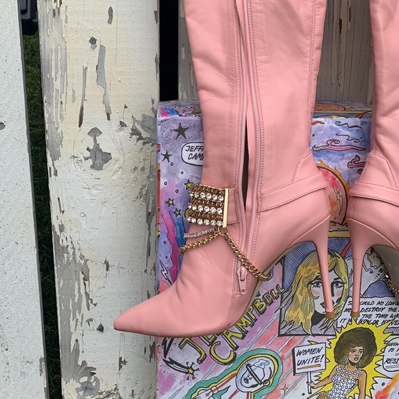 Thigh high boots JEFFREY CAMPBELL pink - Picture 6 of 16